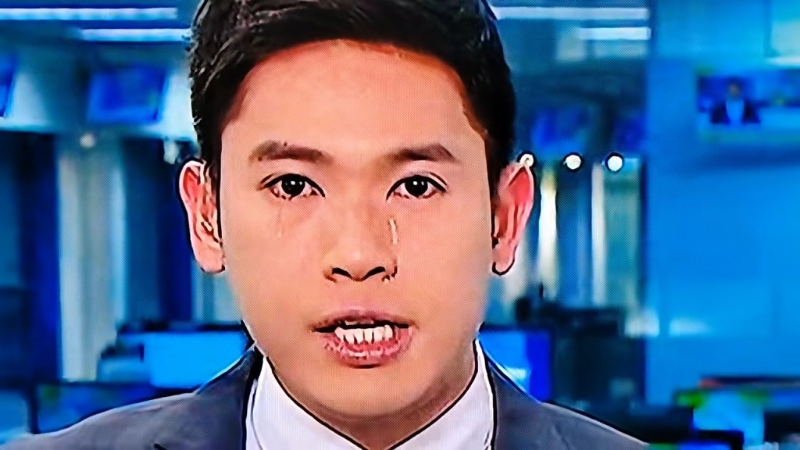 TVB主播報新聞兩行眼淚直流片瘋傳 TVB主播報新聞兩行眼淚直流片瘋傳