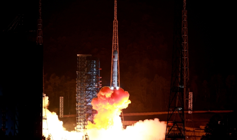 2024年12月27日，中國航天科技集團中長征三號乙運載火箭部署衛星。