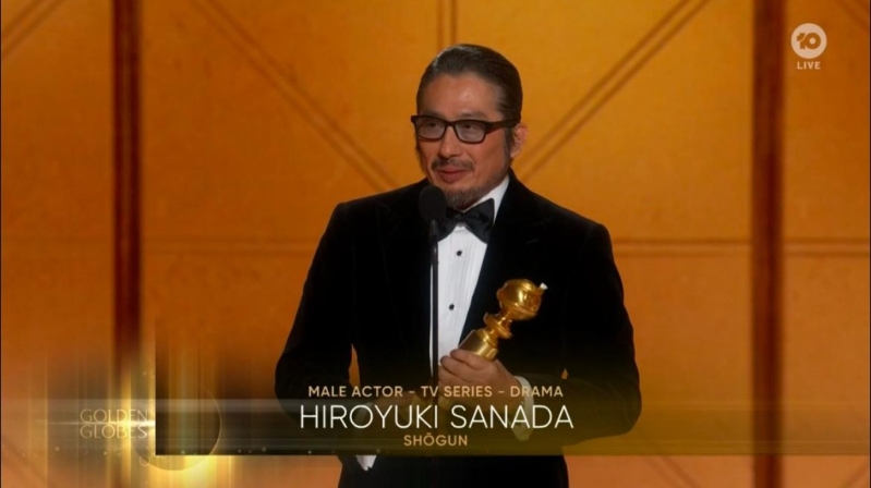 真田廣之憑《幕府將軍》贏得劇情組視帝，成為首位亞裔金球視帝。