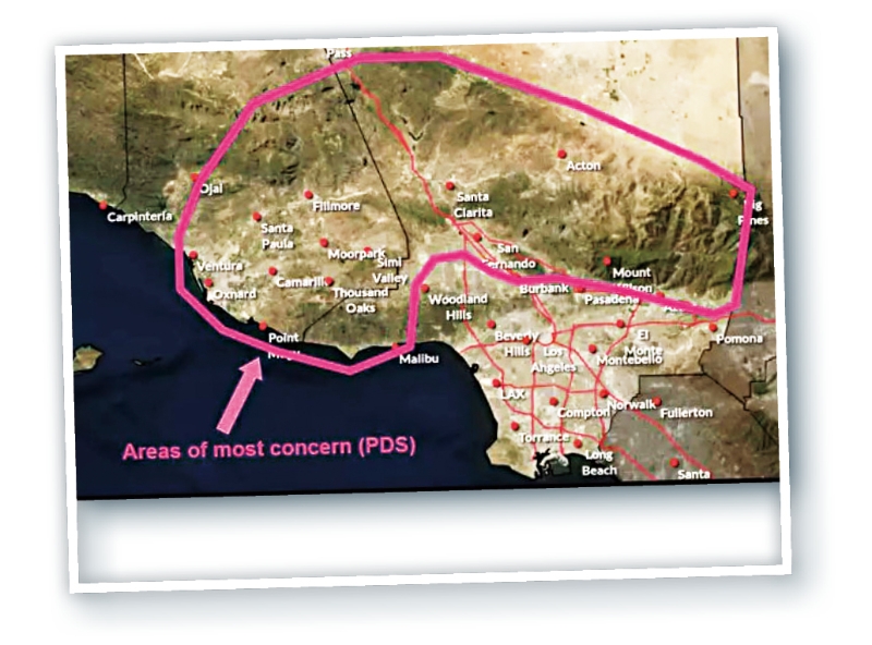 國家氣象局向洛杉磯和文圖拉縣地區發布最緊急的紅旗火災天氣警告。 