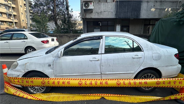 嫌犯使用的白色豐田轎車 嫌犯使用的白色豐田轎車