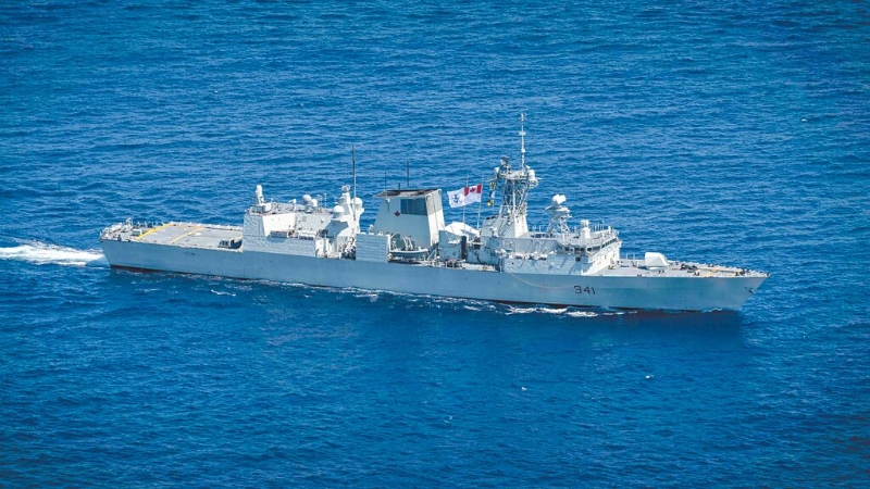 加拿大皇家海軍哈利法克斯級巡防艦渥太華號（HMCS Ottawa-FFH 341）16日通過臺灣海峽。