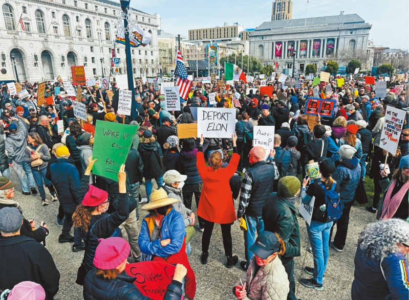 抗議特朗普馬斯克行動。