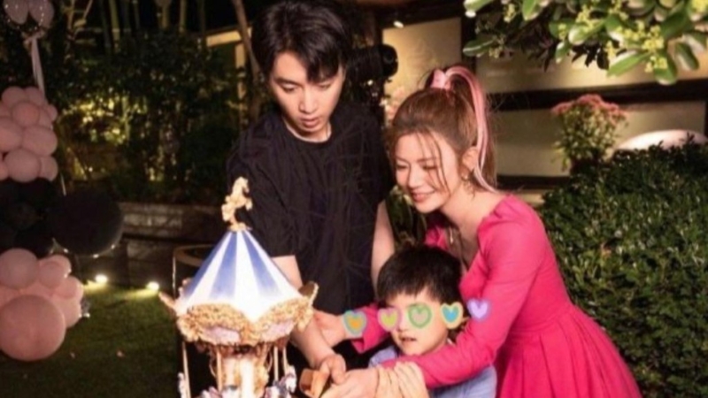 陳妍希在2023年生日，一家三口仍有同框。