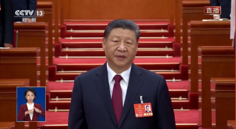 習近平出席第十四屆全國人民代表大會第三次會議。