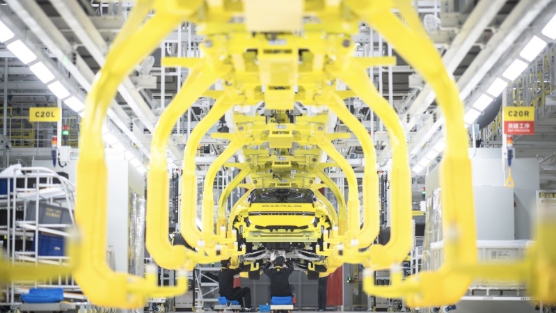 湖北武漢經開區智能網聯和電動汽車產業園的路特斯全球智能工廠一角 湖北武漢經開區智能網聯和電動汽車產業園的路特斯全球智能工廠一角