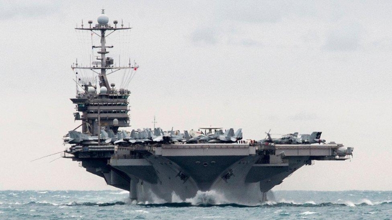 美國航空母艦“杜魯門號”在紅海遭遇胡塞武裝襲擊。美聯社資料圖