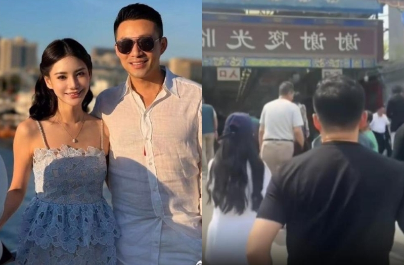 汪小菲一家5口逛市場，玥兒（右圖左）今過11歲生日。（圖／翻攝自微博）