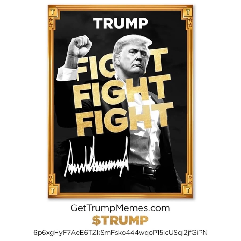 特朗普推出個人專屬加密貨幣迷因幣$TRUMP。realdonaldtrump