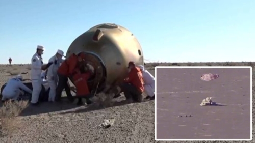 神舟十七號載人飛船返回艙于在東風著陸場成功著陸。