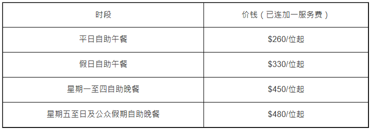 尚廚長者自助餐優惠價目表 尚廚長者自助餐優惠價目表