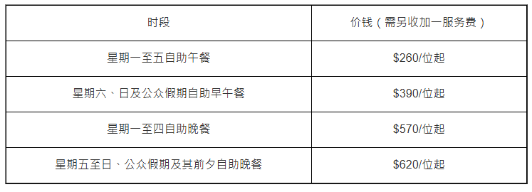 Alva House長者自助餐優惠價目表: Alva House長者自助餐優惠價目表:
