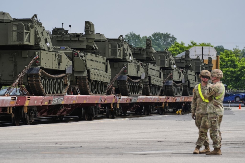 閱兵適逢總統特朗普79歲生日。美聯社