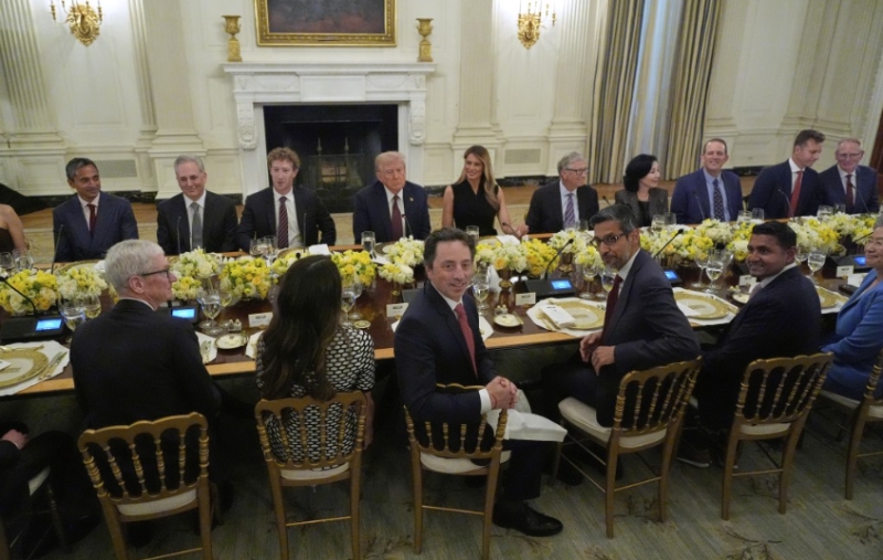 特朗普在白宮宴請多名科技界領袖。