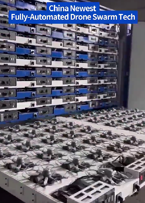 中國科技公司展示新型無人機貨柜收發集群技術:一鍵快速放飛和回收數千架無人機
