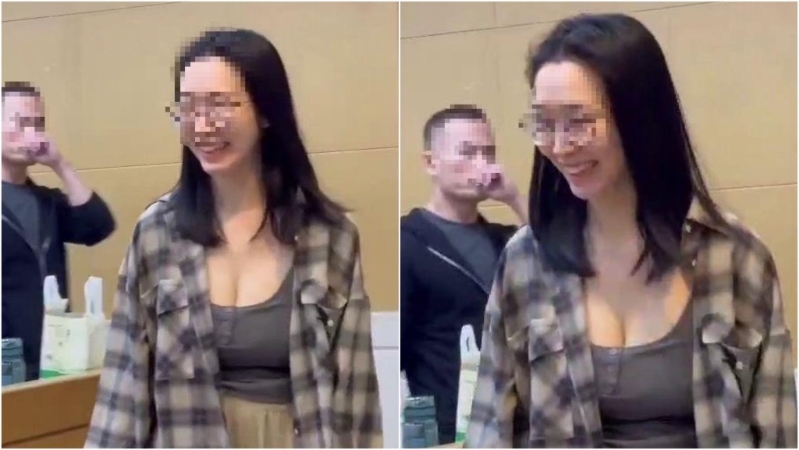 陳志的陸籍親信李添，在臺灣的助理劉純妤，以15萬交保后開心離開北檢。